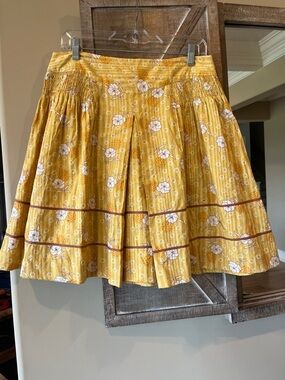 Lux Golden Floral Cotton Skirt Women’s 9